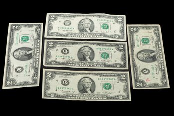 (5) 2 Dollar Bills SKU 123