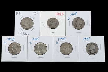 (7) 90 Percent Silver Quarters SKU 136