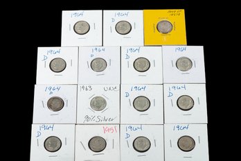 (15) 90 Percent Silver Roosevelt Dimes Coins SKU 137