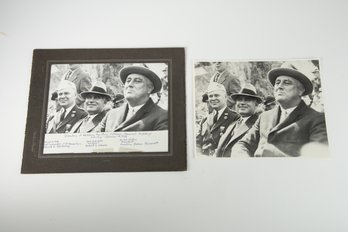 2 1935 Vintage Photos Of FDR Edward Schreiberling & NY Governor Lehman Ephemera