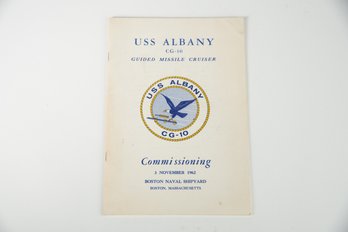 USS Albany CG-10 Guided Missile Cruiser Commissioning 3 Nov 1962 Boston Naval Shipyard
