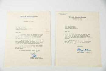 2 1972 US Senator Thomas James McIntyre Letters