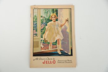 Antique 1917 All Doors Open To JELL-O, America's Most Famous Dessert Recipe Booklet