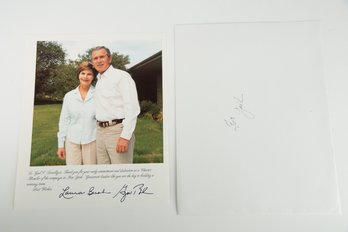 President George Bush & First Lady Laura Bush Signed Photo For Charter Member