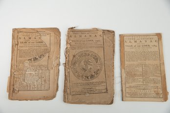 Lot Of 3 Antique 1700's Almanac For The Year Of Our Lord Booklets Ephemera