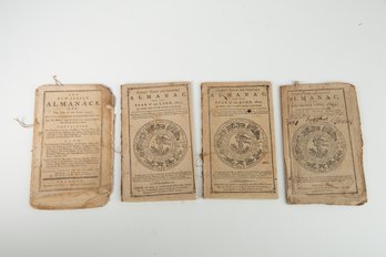 Lot Of 4 Antique Farmers Astrological Almanac Booklets Years 1790-1804
