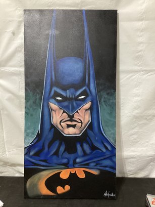 Batman Oil On Canvas Signed MA Mendez 2006
