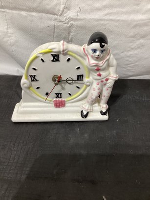 Ceramic Clown Clock Battery Operated
