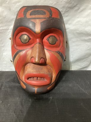 Hand Painted And Carved Mask