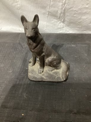Vintage Traditional Cast Iron German Shepherd Dog Bookend