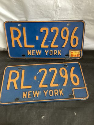 Vintage 1965 New York License Plates
