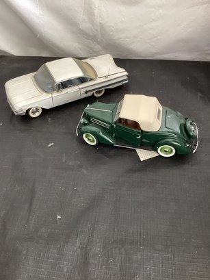 2 Franklin Mint Diecast 1960 Chevy Impala  & 1936 Ford