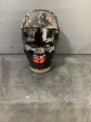 Black Americana Brown Glass Face Jar,