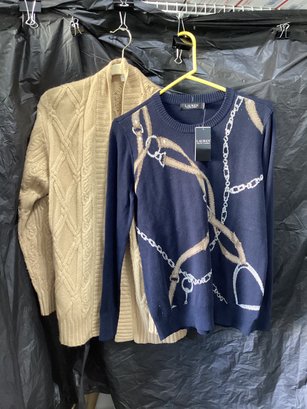 Lord & Taylor  Cashmere Cardigan & Ralph Lauren  Pullover Sweater