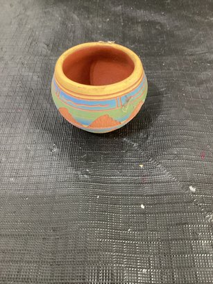 Native American Pottery Navajo Signed B.H Dine  Small