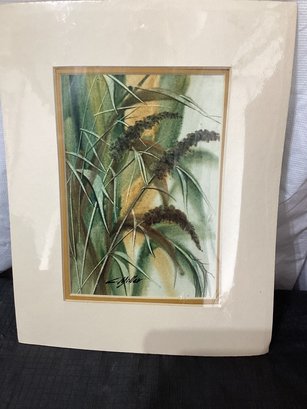 (Lorraine) L. Miller Watercolor Of Wheat
