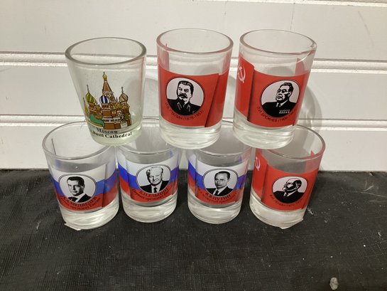 7 Russian Leader Shot Glasses