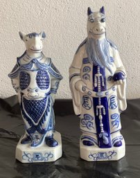 Vintage Chinoiserie Chinese Zodiac Animal Figurines Porcelain