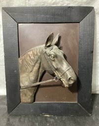 Silver Plate Horse Head And Bridle In High Relief