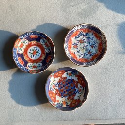 3 VTG TAKAHASHI SAN FRANCISCO HAND PAINTED BUTTER/ TRINKET DISHES