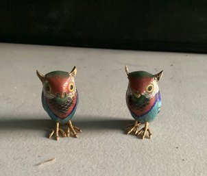 Cloisonn Pair Of Owls