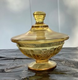 Gold Depression Glass Sugar Bowl