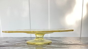 Yellow Depression Glass Cake Stand