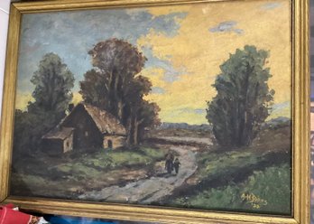 Oil On Board  Signed A.h Johns