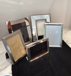 5 Silver Tone Photo Frames