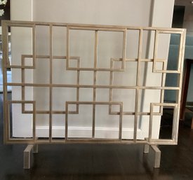 Silver Squares Fireplace Screen