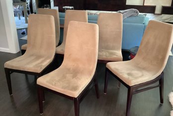 6 Dining Chairs Faux Suede