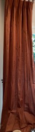 2 Curtain Panels, Raw Silk Embroidered Flowers