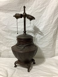 Asian Bronze Dragon Lamp - Vintage