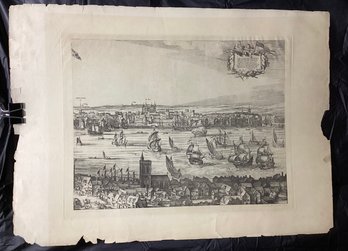 Claes Jansz Visscher View Of London 1616  Black & White Etching