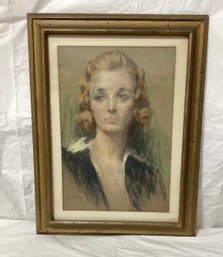 Margaret Fernie Norris Eaton Pastel Portrait Of A Woman