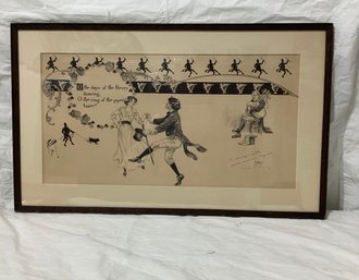 Victorian Illustration Illegibly Signed