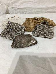 5 Assorted  Beaded Evening Bags