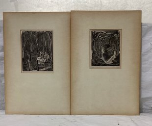 2 Paul Nash Woodcuts  1921