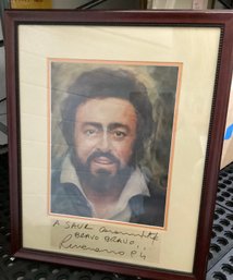 Saul Zimmerman Mixed Media Of Pavarotti