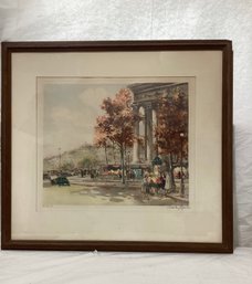 Beautiful Paris City Scene  Print 11/350  -signed Charles Blondin