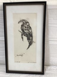 Woodcut Of A Bird Titled Carolientje  2/10