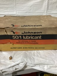 Vintage NOS Johnson 50/1 2 Cycle Outboard Oil Lubricant Metal Oil Can