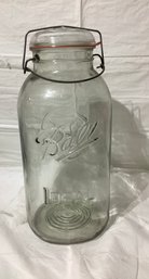 Vintage Extra Large 2 Gallon 16' Ball Ideal Bail Lid Glass Jar With Eagle