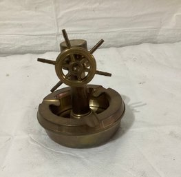 Brass Ships Wheel Binnacle Ashtray