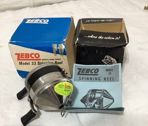 Vintage ZEBCO Spinner Model 33 Fishing Reel.  Made In USA!