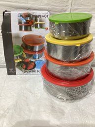 Imperial Home-5Pc Mixing Bowls With Multicolored Lids - Multi - Color