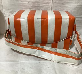 Vintage Orange Stripe Shoulder  Cooler Bag