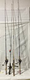 4 Assorted Fishing Rods With Reels