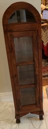 3 Shelf Curio Cabinet Solid Wood 3 Glass Sides With Key