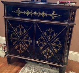 High Gloss Gold And Black Cabinet